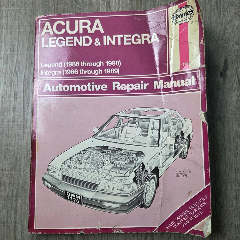 Repair Manual Haynes Acura Legend 86-90 Integra 86-89 Purple 1776 DIY Guide